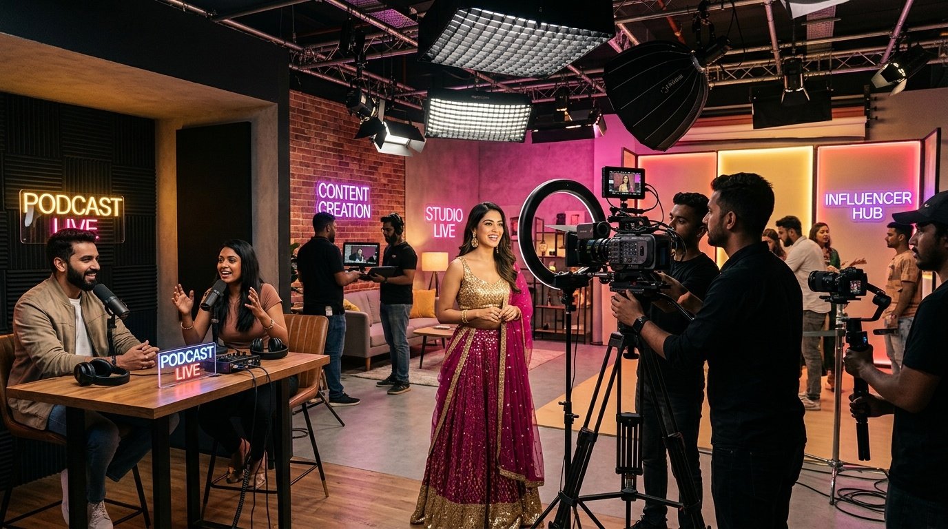 VELORA Multi-Set Production Studio and Influencer Content Creation